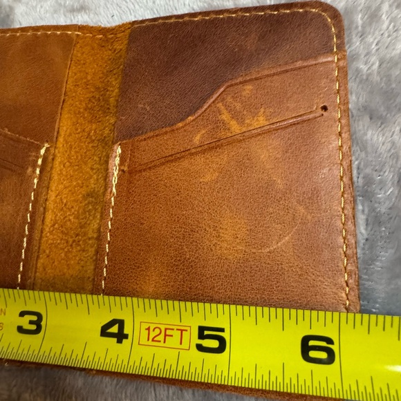 Brown Genuine Leather Slim Wallet Card Holder - Picture 9 of 9